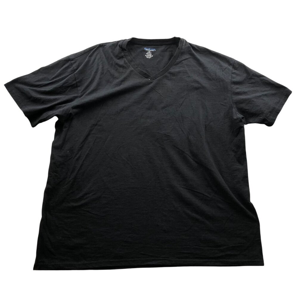Blue Ice Premium Clothing Mens T-Shirt Size 3XL V-Neck Casual Classic Black Tee